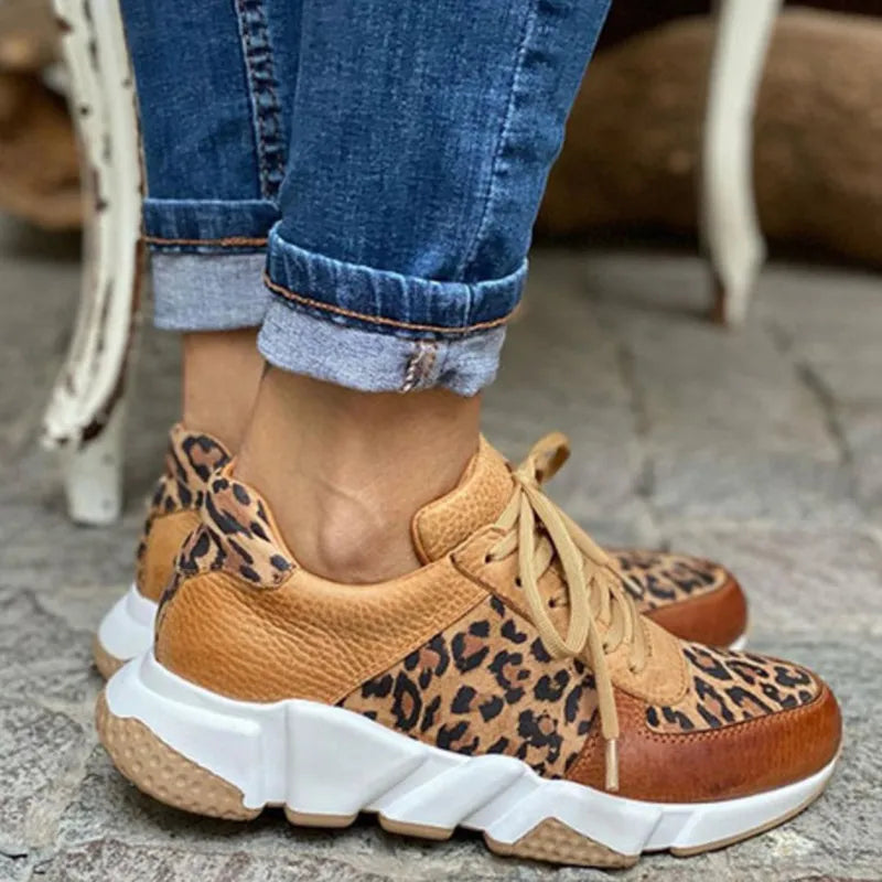 Damen Leoparden Sneakers Bequem
