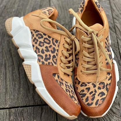 Damen Leoparden Sneakers Bequem