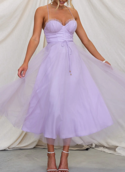 Damen Midi-Kleid Leicht Sommerkleid