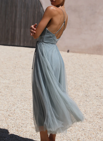 Damen Midi-Kleid Leicht Sommerkleid