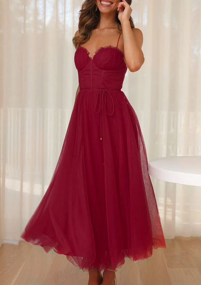 Damen Midi-Kleid Leicht Sommerkleid