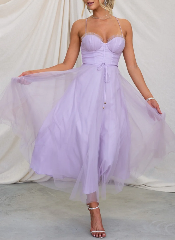 Damen Midi-Kleid Leicht Sommerkleid