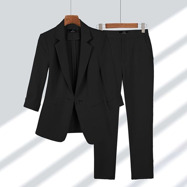 Norvielle Damen Zweiteiliger Blazer-Set Elegantes Design