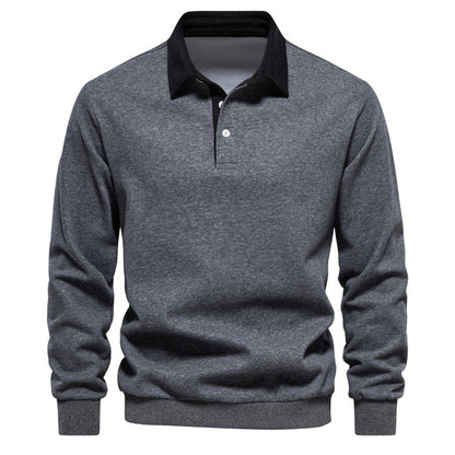 Herren Langarm Polo Klassischer Kragen