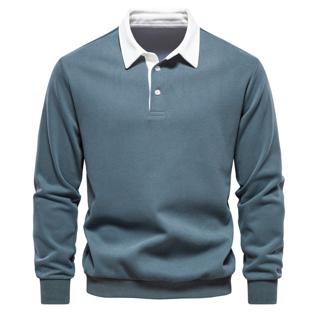 Herren Langarm Polo Klassischer Kragen