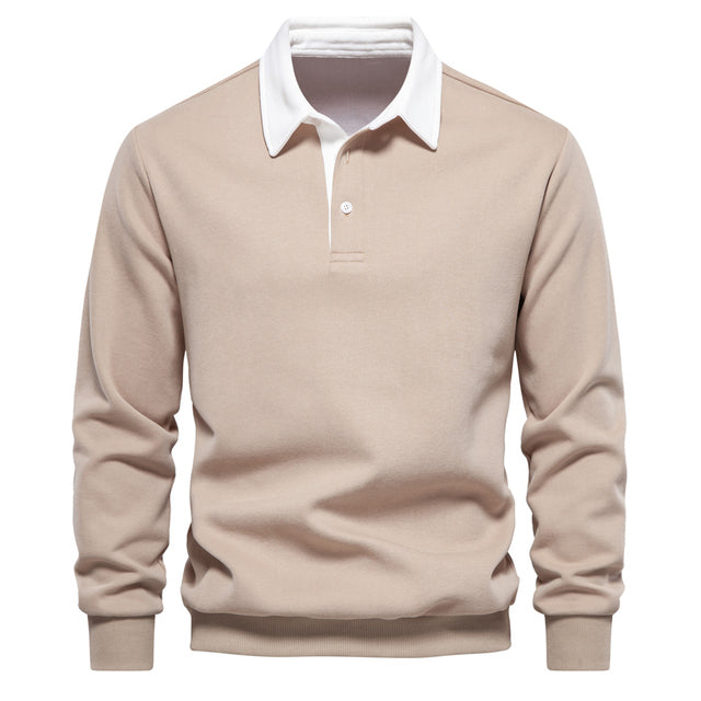 Herren Poloshirt Klassischer Kragen V-Ausschnitt