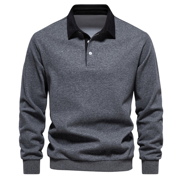 Herren Poloshirt Klassischer Kragen V-Ausschnitt