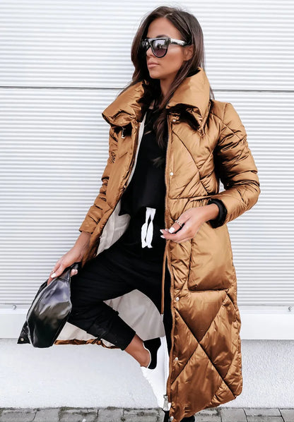 Norvielle Damen Gesteppte Parka-Jacke Baumwolle