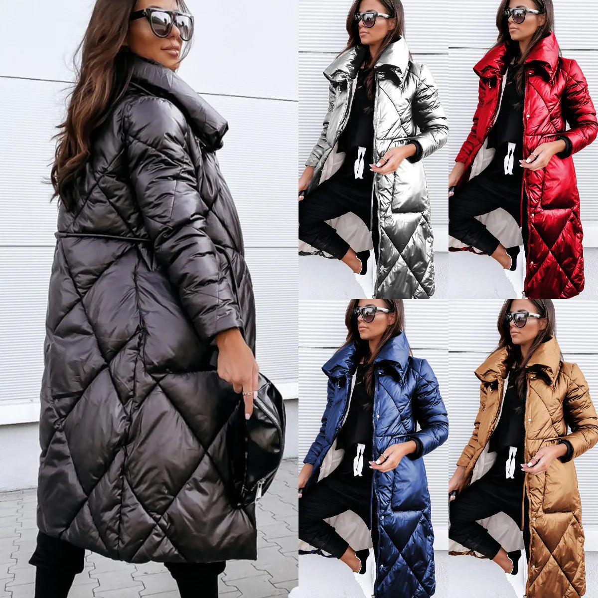 Norvielle Damen Gesteppte Parka-Jacke Baumwolle - Norvielle