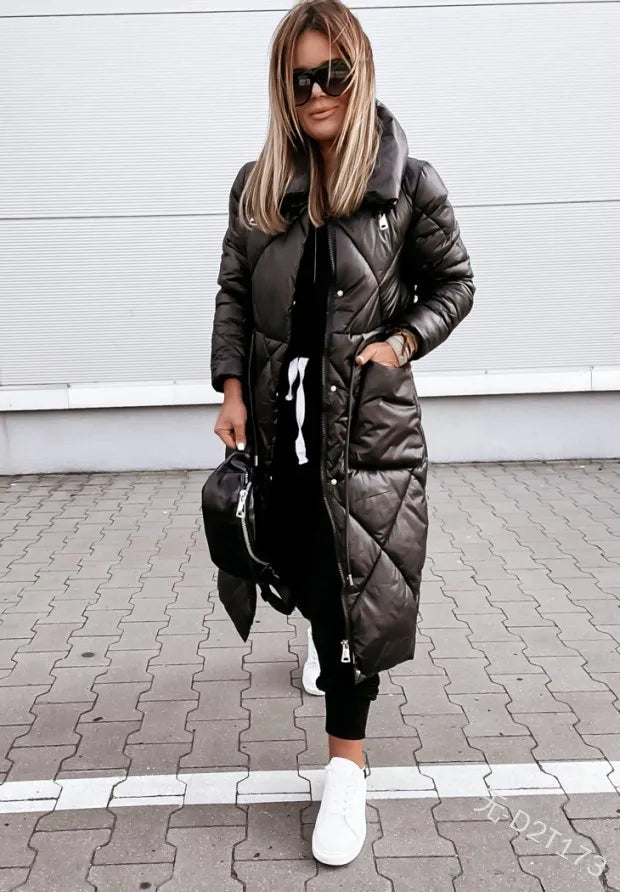 Norvielle Damen Gesteppte Parka-Jacke Baumwolle