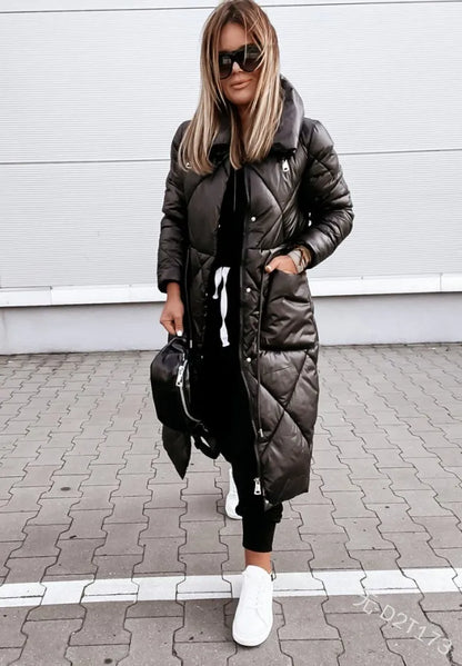 Norvielle Damen Gesteppte Parka-Jacke Baumwolle