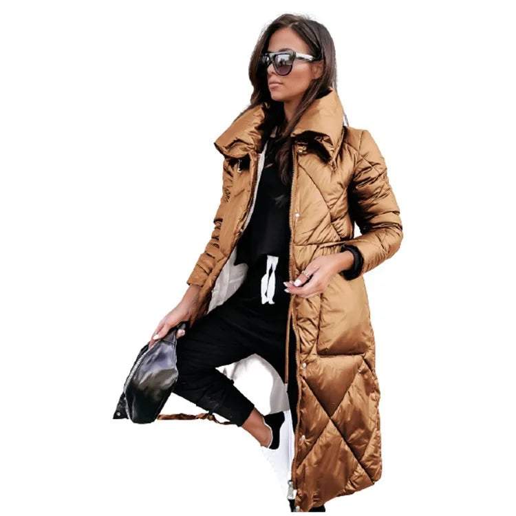 Norvielle Damen Gesteppte Parka-Jacke Baumwolle
