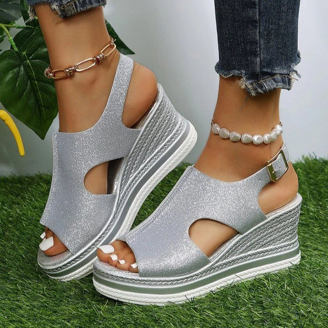 Norvielle Damen Orthopädische Keilsandalen Sommer Leicht