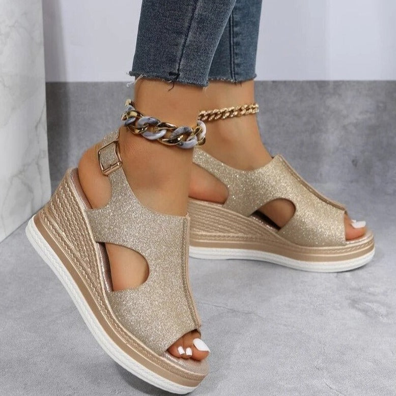 Norvielle Damen Orthopädische Keilsandalen Sommer Leicht