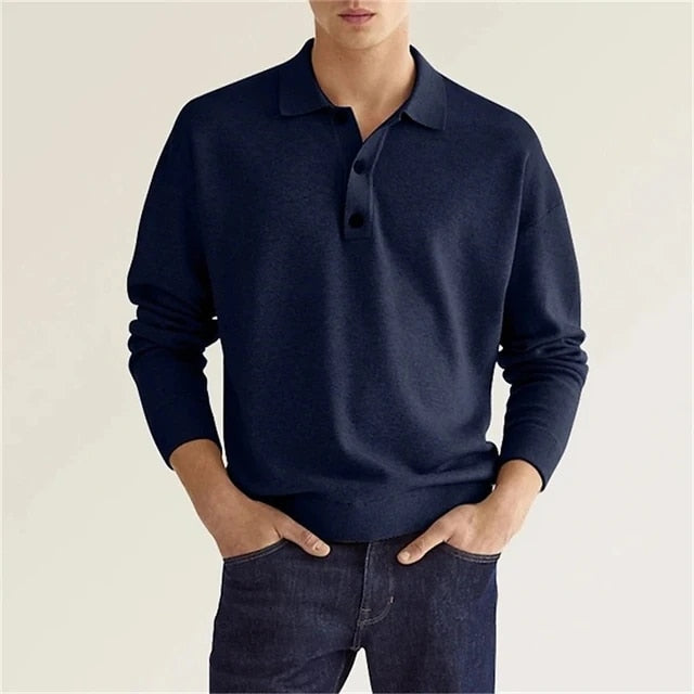 Herren Pullover Langärmelig Niedriger Kragen