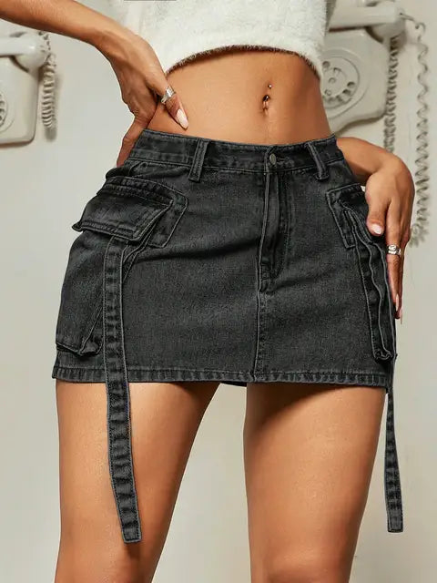 Norvielle Damen Denim Minirock