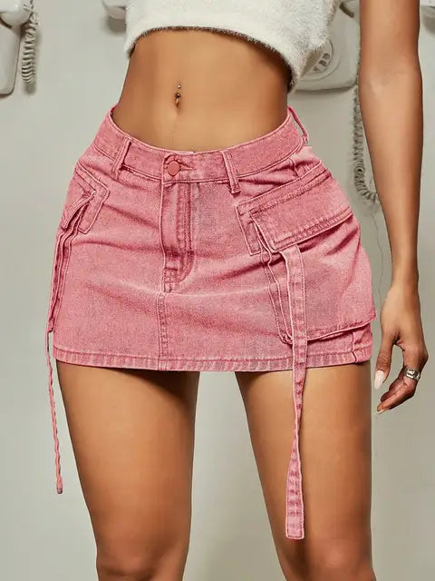 Norvielle Damen Denim Minirock