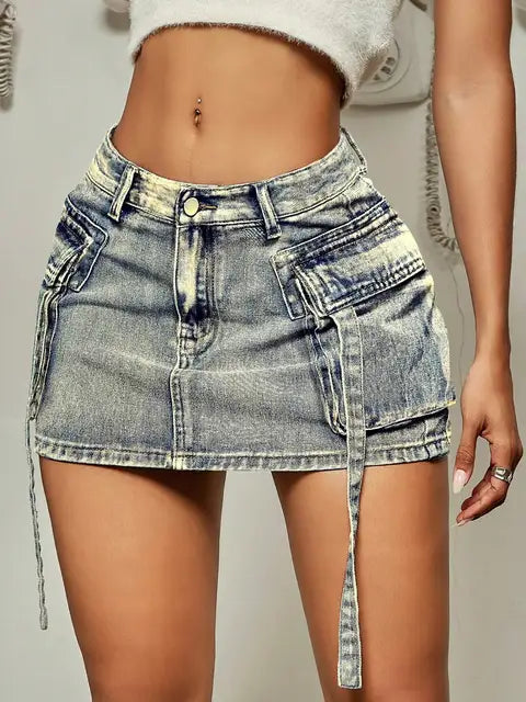 Norvielle Damen Denim Minirock