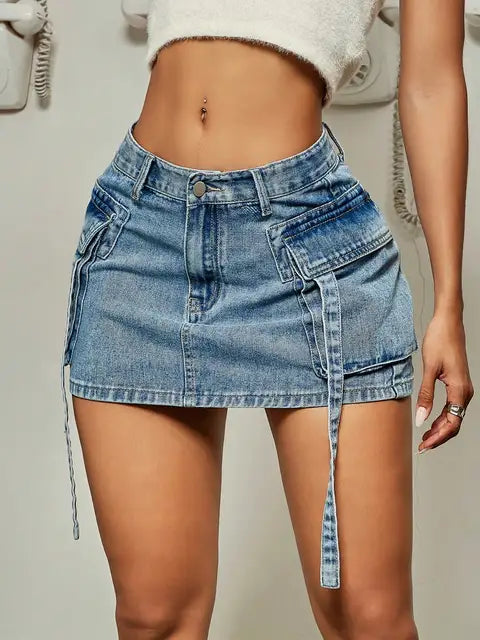 Norvielle Damen Denim Minirock - Norvielle