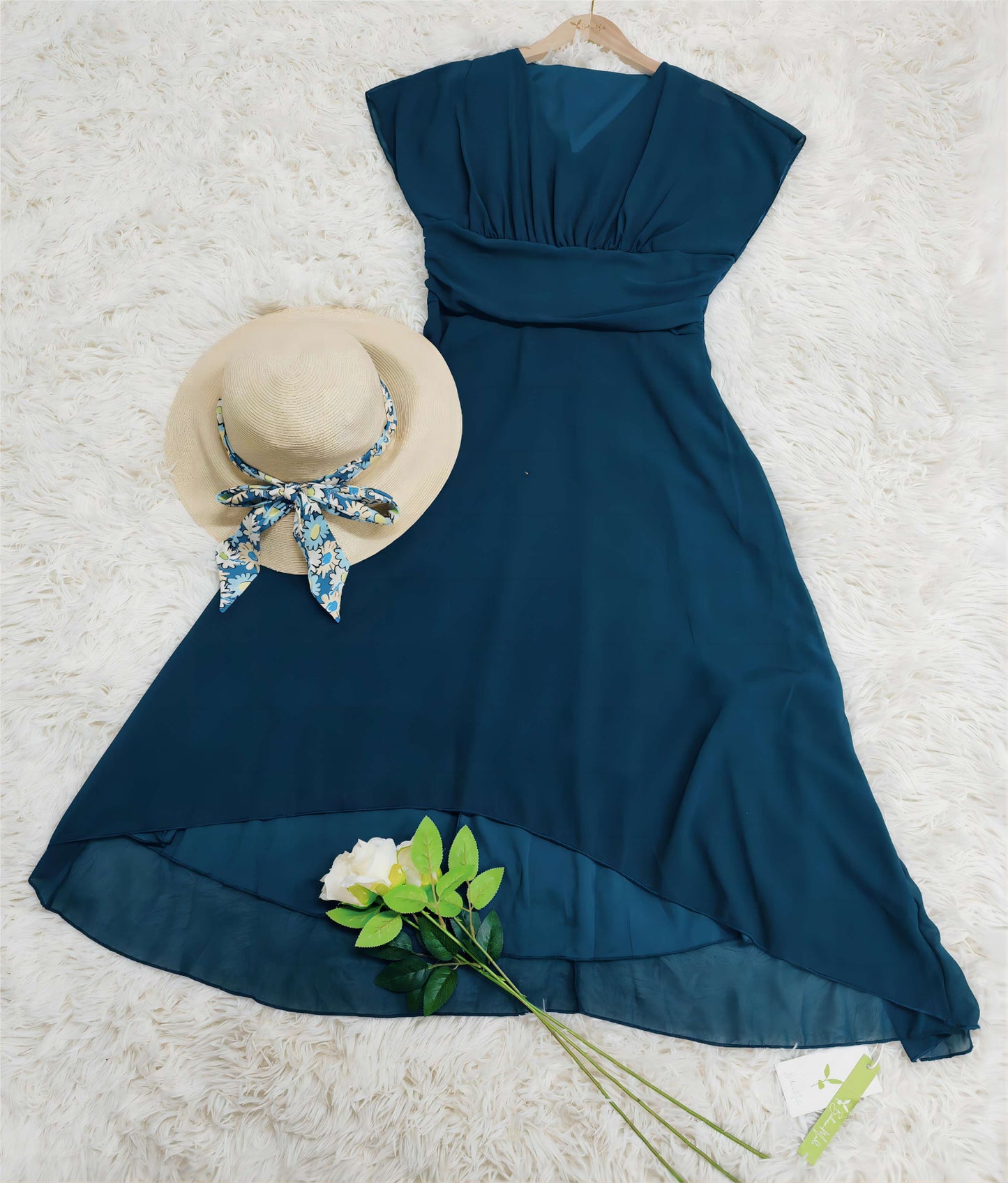 Damen Chiffon Midi-Kleid Elegant