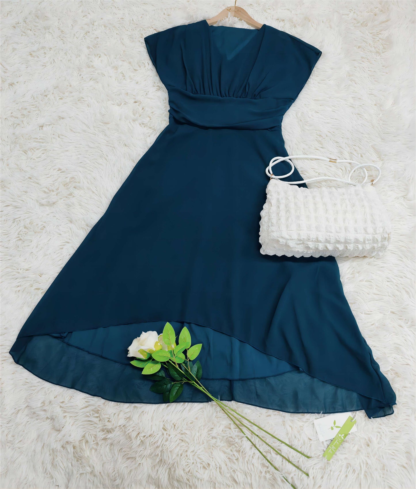 Damen Chiffon Midi-Kleid Elegant