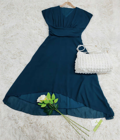 Damen Chiffon Midi-Kleid Elegant