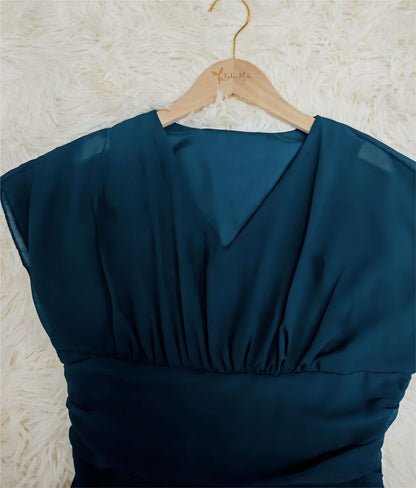 Damen Chiffon Midi-Kleid Elegant