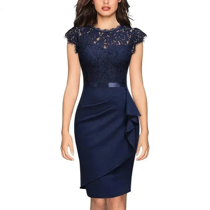Norvielle Damen Spitzenkleid