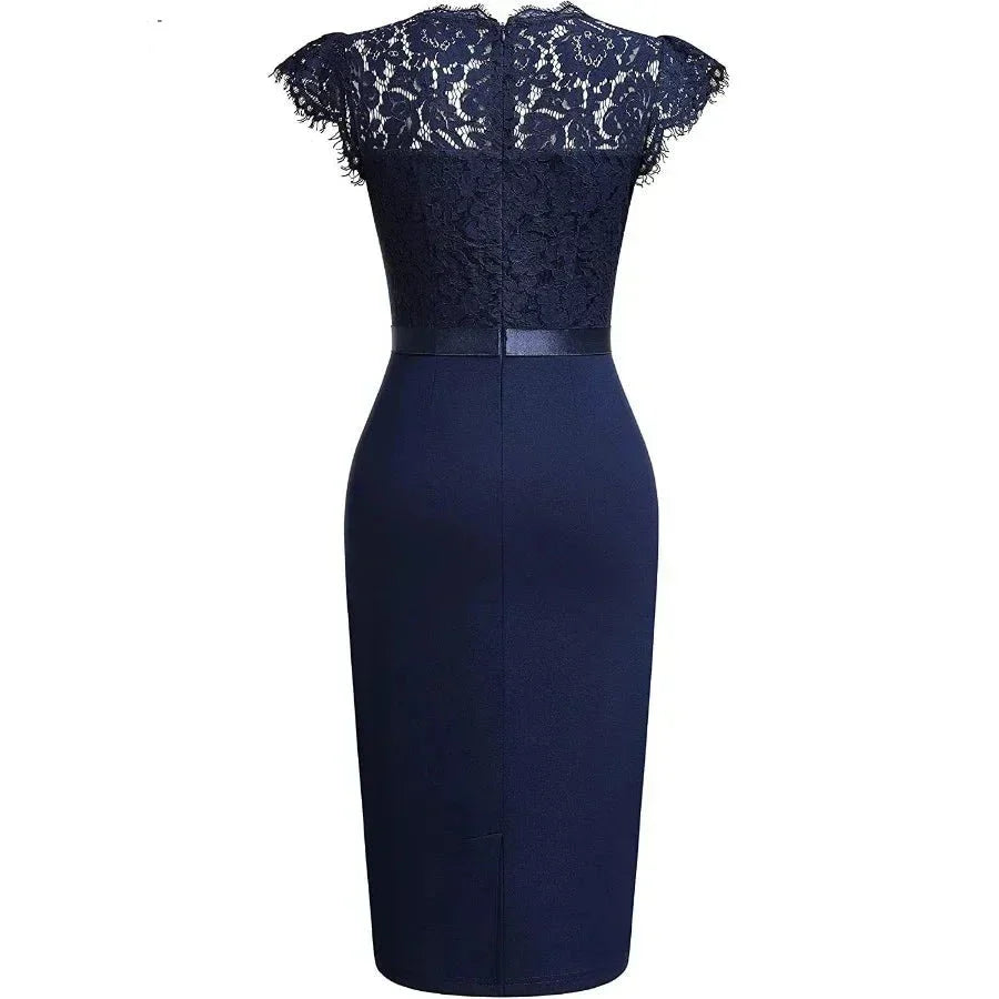 Norvielle Damen Spitzenkleid