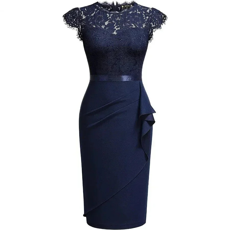 Norvielle Damen Spitzenkleid
