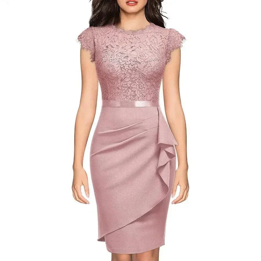 Norvielle Damen Spitzenkleid