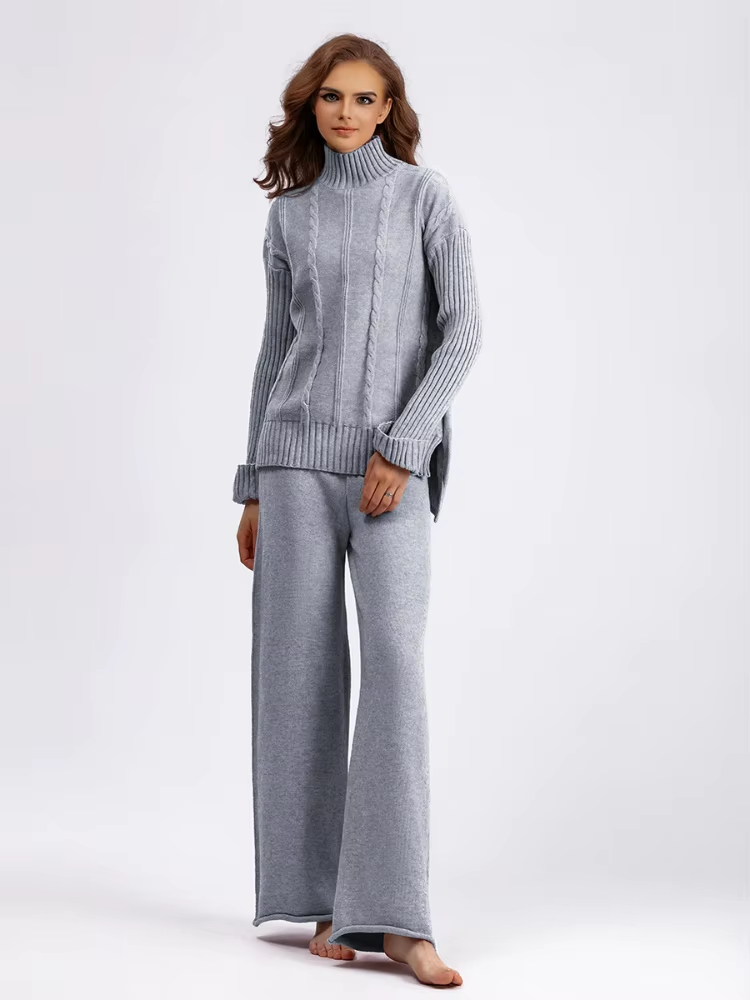 Norvielle Damen Strick-Kleid-Set Trendig
