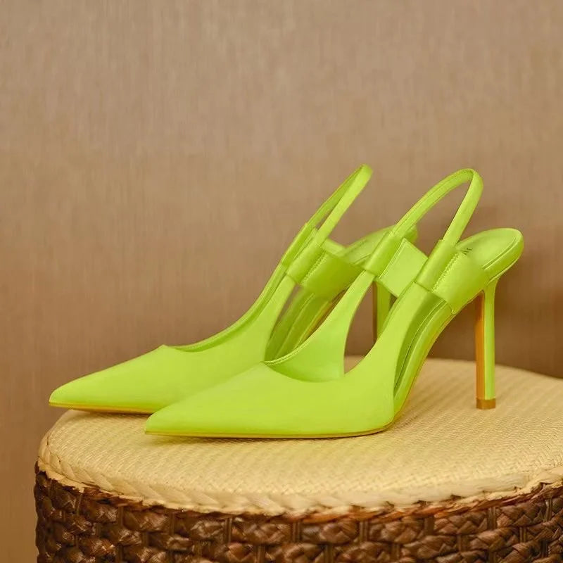Damen Slingback Pumps Spitze Zehenform