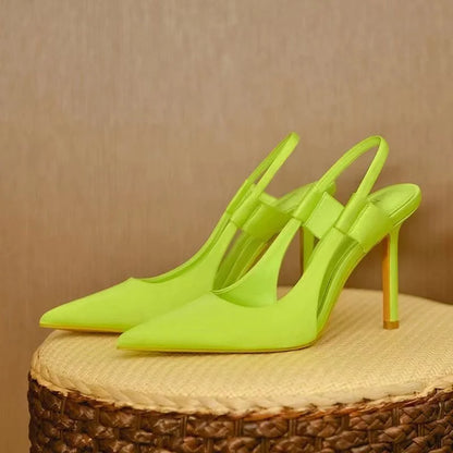 Damen Slingback Pumps Spitze Zehenform
