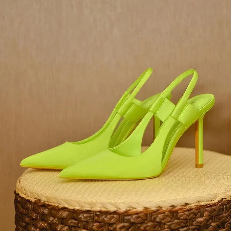 Damen Slingback Pumps Spitze Zehenform