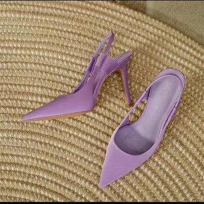 Damen Slingback Pumps Spitze Zehenform