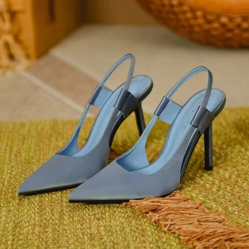 Damen Slingback Pumps Spitze Zehenform