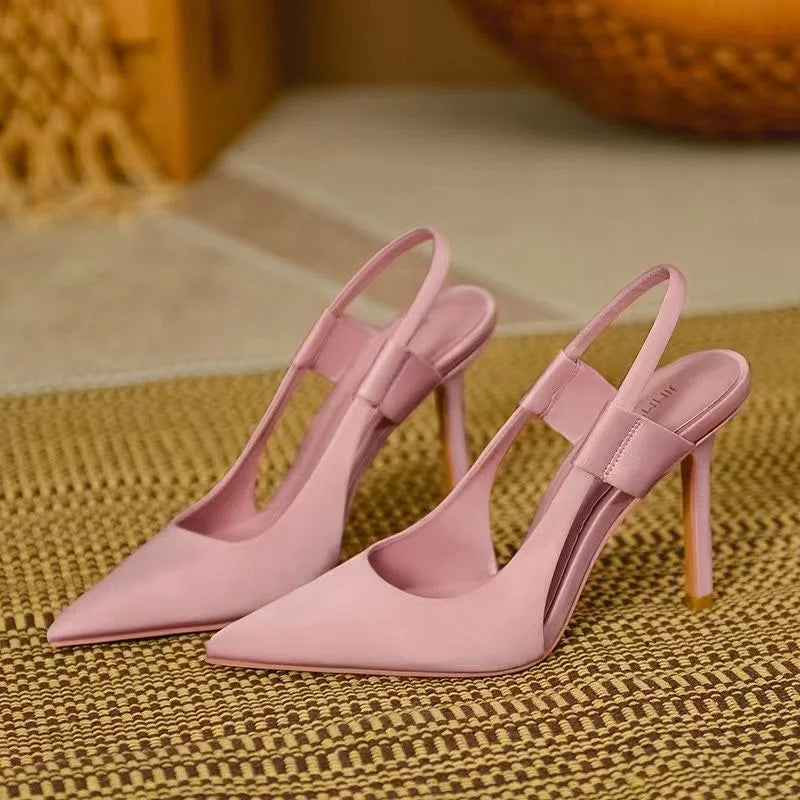 Damen Slingback Pumps Spitze Zehenform