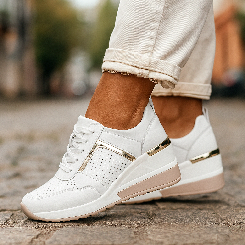 Damen Plateau Sneaker Schnürung - Norvielle