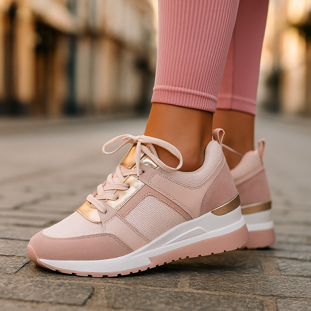 Damen Plateau Sneaker Schnürung