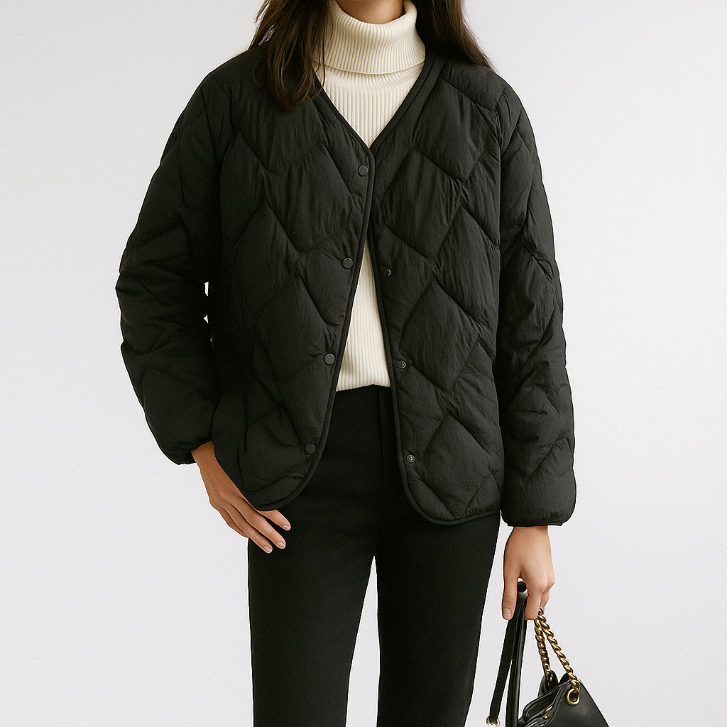Damen Pufferjacke Warm Leicht Gesteppt