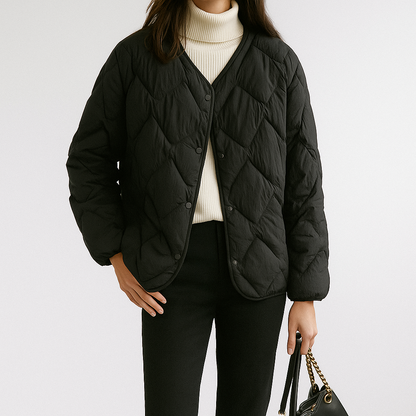 Damen Pufferjacke Warm Leicht Gesteppt