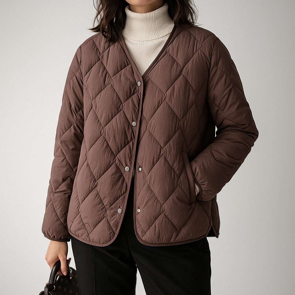 Damen Pufferjacke Warm Leicht Gesteppt