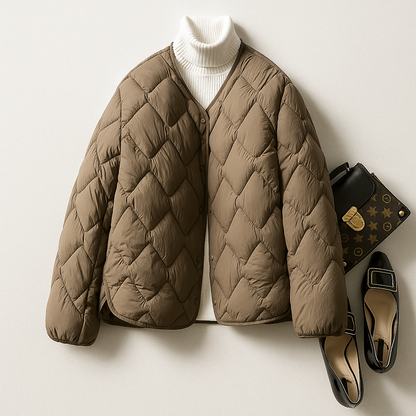 Damen Pufferjacke Warm Leicht Gesteppt