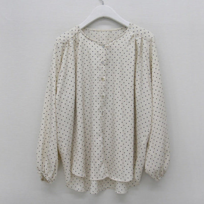 Damen Bluse Puffärmel Dots-Design Norvielle