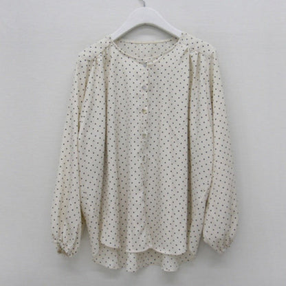 Damen Bluse Puffärmel Dots-Design Norvielle