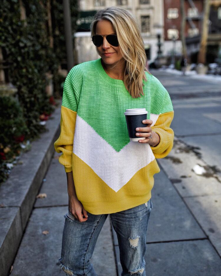Damen Pullover mit Chevron-Muster Norvielle