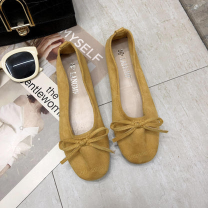 Damen Ballerinas Weiches Obermaterial Zartes Schleifen-Design