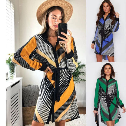 Damen Hemdblusenkleid Grafisches Design Norvielle - Norvielle