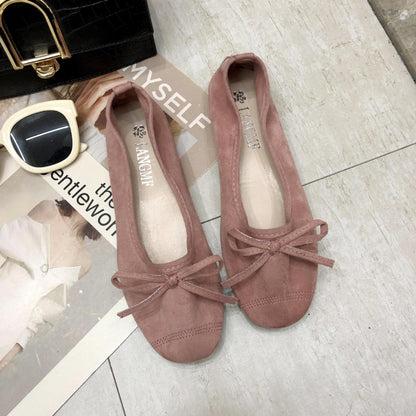 Damen Ballerinas Weiches Obermaterial Zartes Schleifen-Design